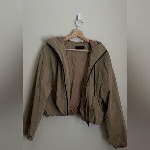 Zara Crop Rain Resistant Crop Jacket in Olive Green